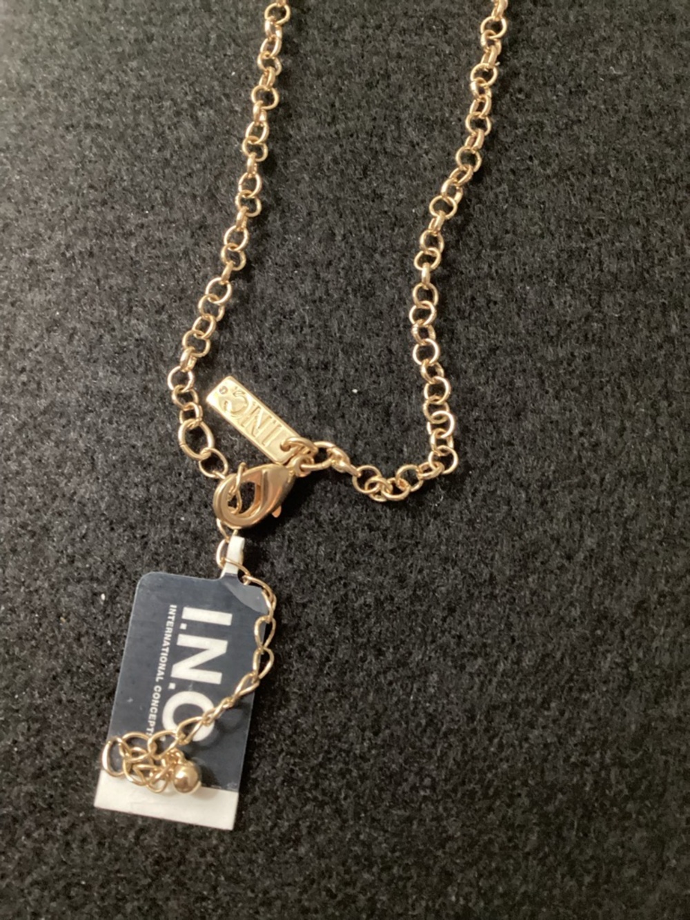 I.N.C. Gold-Tone Pavé & Imitation Pearl Shell Fringe Statement Pendant Necklace - Picture 8 of 9